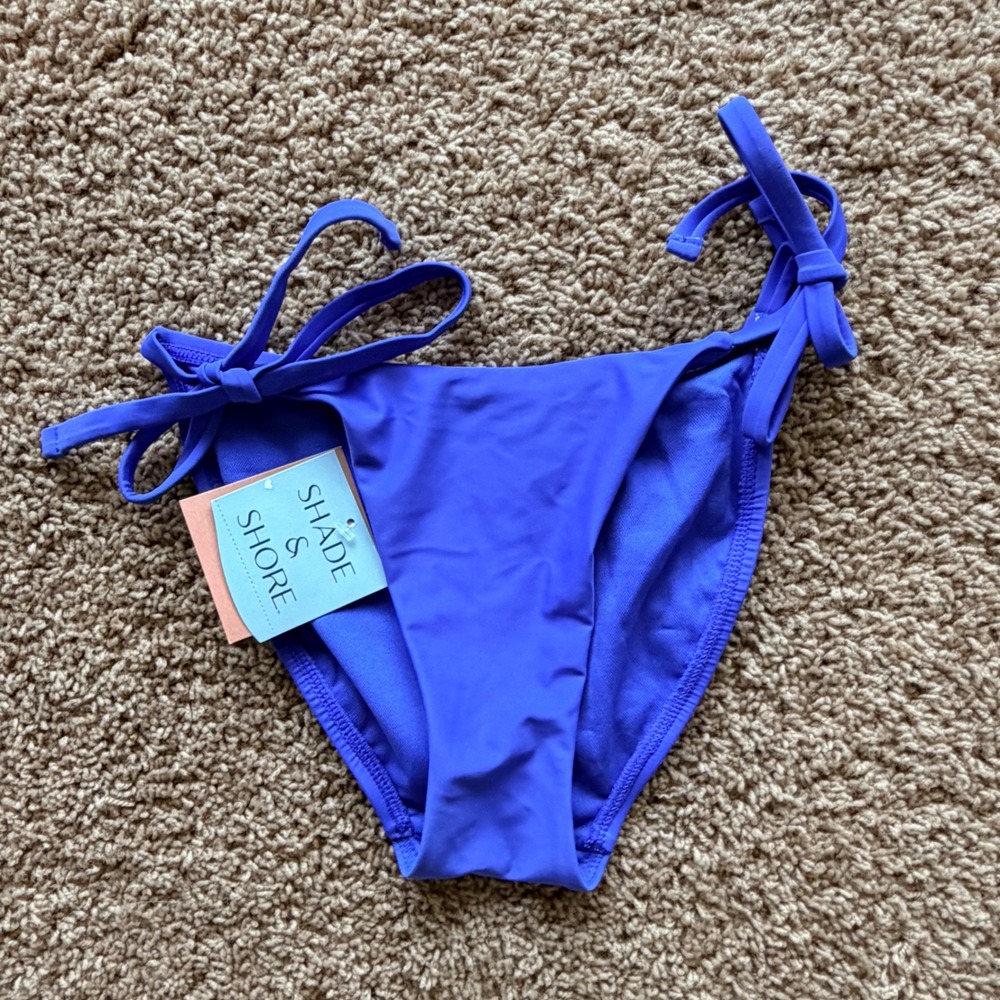 Shade & Shore Adjustable Low Rise High Leg Cheeky Swim Bikini Bottoms XS NEW NWT